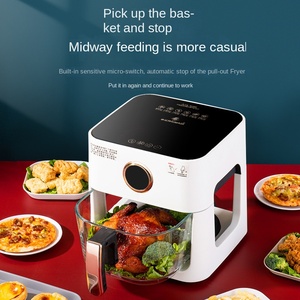 1200W 5L Oil Free Household Mechanical Touch <strong>Control</strong> Smart Glass Transparent and Visible Air Fryer Cooker <strong>Without</strong> Oil - Product Image 1