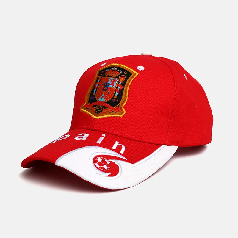 Logotipo personalizado deportes España equipo de fútbol de nuevo diseño de fútbol Gorras Snapbacks sombreros para la promoción