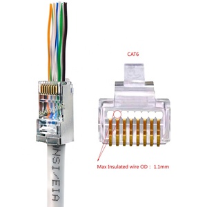 EZ ประเภท8P8C เครือข่าย RJ45 Cat6ผ่านการเชื่อมต่อ - Product Image 1
