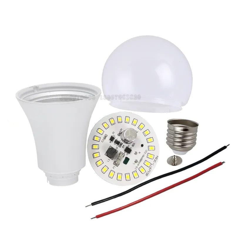 Kualitas Tinggi LED DOB 3 W 5 W 7 W 9 W 12 W 15 W 18 W 24 W LED Bulb SKD dan Lampu LED Bahan Baku