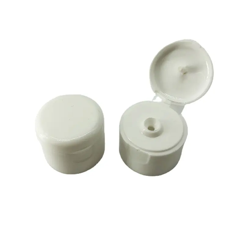 Coperchio in plastica con tappo Flip Top bianco 28 /410mm con superficie liscia per flacone cosmetico