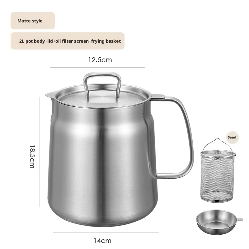 Argent 2,0 litres + grille à huile + panier à friture