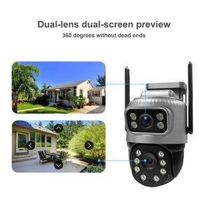 Cámara CCTV inalámbrica de doble lente V380 Pro, resistente al agua, red WiFi para exteriores, seguridad 4G, gran angular, sensor PTZ CMOS, tarjeta de memoria en la nube - Product Image 2