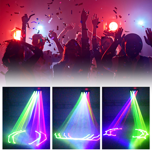 Luces láser de discoteca con 4 lentes RGB, luz LED para escenario, fiesta, DMX, Control de voz, rayo láser, iluminación de efecto Lasercube para pista de baile y Club, en oferta - Product Image 3