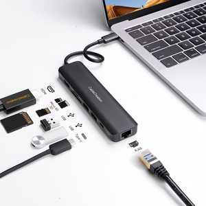 7 Port Usb C Hub tipi C Hdmi RJ45 Ethernet Usb 3.0 mikro Sd / TF kart okuyucu için Nintendo anahtarı Dongle - Product Image 1