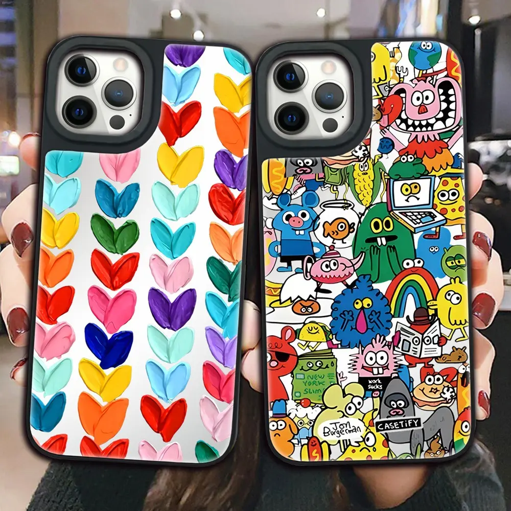 1000デザインカスタムフラワーレターガールズミラーシリコンケースforiPhone 11 12 13 14 15 Pro Max UV Printing Sublimation Phone Case