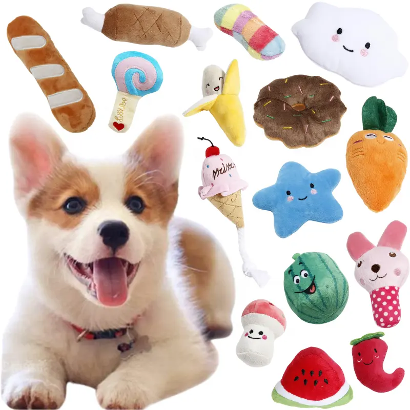 الجملة لطيف الكرتون الكلب ألعاب من نسيج مخملي متعددة الأشكال صار لينة أفخم لعب الحيوانات الأليفة