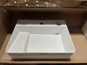 现代设计白色陶瓷洗手盆水龙头厂家直销浴室或酒店卫生间矩形水槽 - Product Image 6