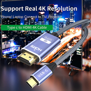 Directo de fábrica Venta caliente Usb-C a HDMI Cable 4k60HZ Tipo-C a HDMI Adaptador macho a macho Soporte computadora/escritorio/computadora portátil - Product Image 4