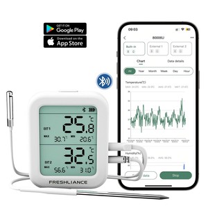BlueTag TH30 WiFi Aplicación gratuita para iOS y Android Registradores de datos de temperatura y humedad Bluetooth - Product Image 1