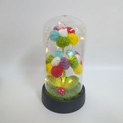 Puff flower night light cover + base-diameter 7cm-height 13cm