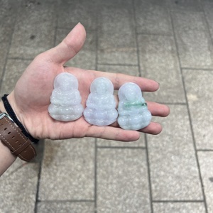 Wholesale Myanmar Bruma <strong>Jade</strong> Transparent Green Laughing Budda 35mm Carved <strong>Jade</strong> Pendant for Jewelry Pendent DIY Accessories - Product Image 6