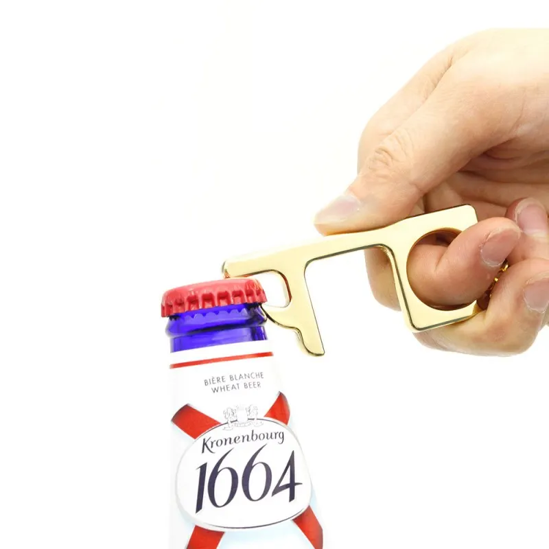 Многофункциональная открывалка для бутылок, бесконтактный брелок для открывания дверей, металлический брелок с открывашкой для ключей, пружинный кухонный брелок
