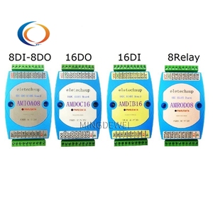 8DI-8DO 16DI 16DO RS485 Comunicación aislada MODBUS RTU PLC Placa de expansión Entrada y salida digital DC 9-24V Módulo de relé