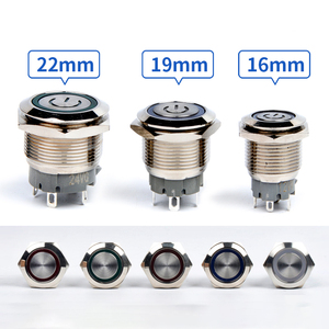 12/16/19mm impermeabile IP65 12 Volt Halo illuminato blocco alimentazione illuminato ON/OFF con doppio Led personalizzato 24vdc interruttore a pulsante - Product Image 4