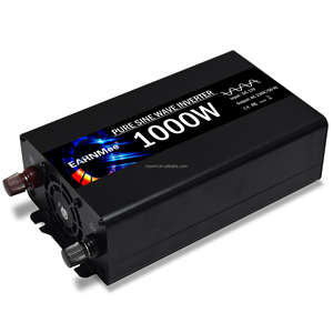EARNMee 1000W 1KW 12V DC入力110V AC出力オフグリッドソーラー純粋正弦波インバータ車および家庭用LCDディスプレイ付き - Product Image 1
