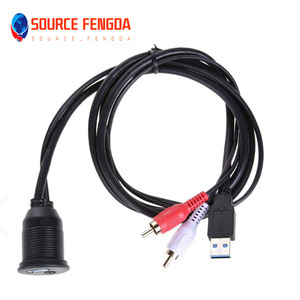 USB 3.0 ve 2 RCA erkek 3.5mm USB 3.0 kadın gömülü su geçirmez bilgisayar kabloları, gemi için uygun motosiklet enstrüman - Product Image 5