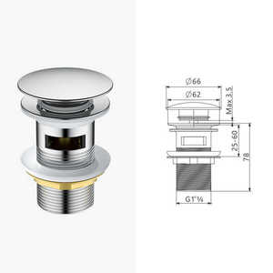 G1-1/4 "musluk aksesuar lavabo boru tıklayın Pop up drenaj düğme banyo lavabo tak süzgeç sifon atık stoper ile delik - Product Image 5