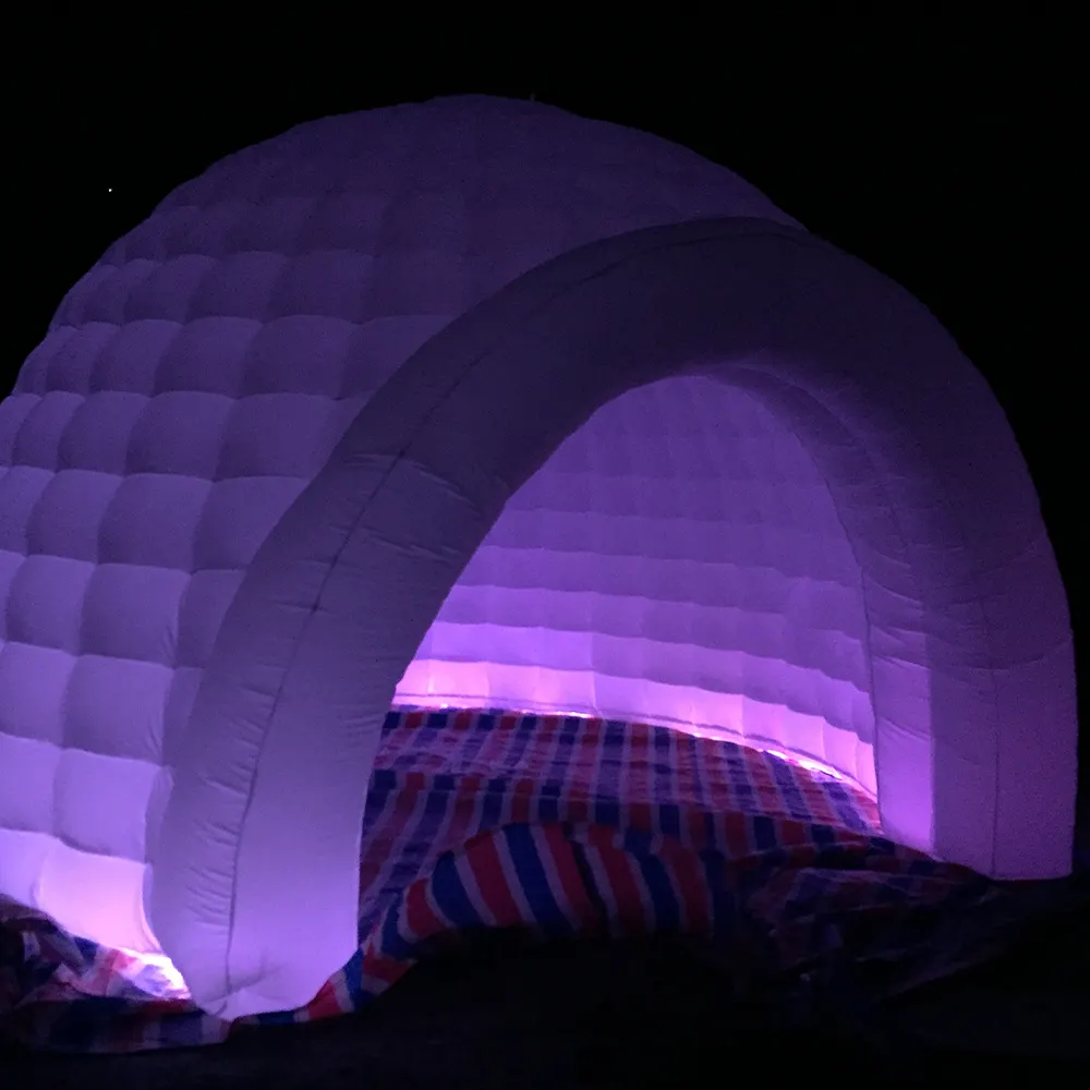 Tente d'éclairage LED de fête, maison gonflable, camping en plein air, tente sauvage