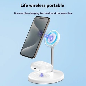 新しい2-in-1ワイヤレス充電器高速磁気充電アップルメーカー売れ筋電話2-in-1互換性 - Product Image 5