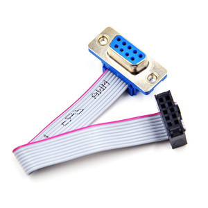 D-sub系列RS232 DB9 9针公到2.54毫米FC-10p 10针2.54母IDC 10针连接器适配器扁平带状电缆