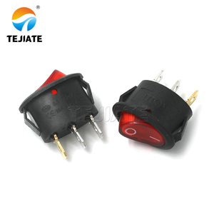 KCD7 kırmızı siyah küçük yuvarlak rocker paneli anahtarı kapalı güç anahtarı 2 pins 3 PIN 250V 6A yuvarlak kare büyük rocker güç anahtarı - Product Image 5
