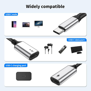 Marka yeni USB tip c M çift tip c F Splitter Y 2 in 1 adaptör kablosu bilgisayar dizüstü cep telefonu için - Product Image 5