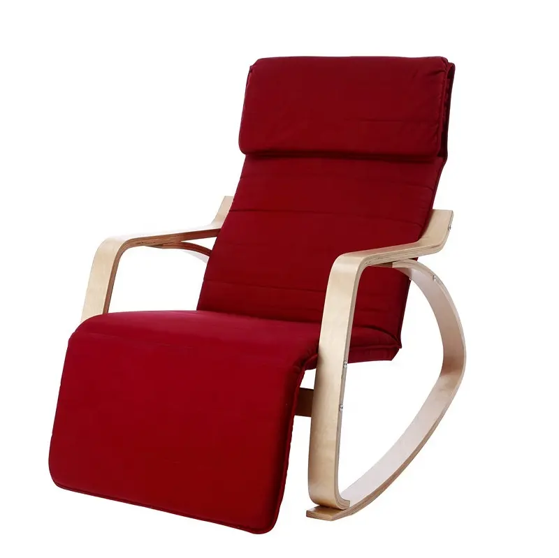 Fauteuil à bascule confortable d'intérieur en bois bentden, chaise de relaxation, à bascule