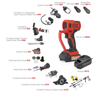 20V All-In-One <strong>Multi</strong> <strong>Function</strong> Cordless <strong>Tool</strong> Combo Kit with Quick Change Connection Power <strong>Tool</strong> Set - Product Image 4