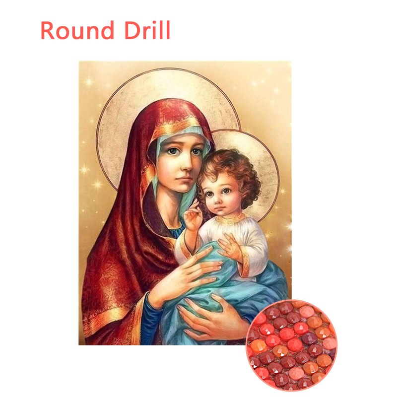 Marie et l'Enfant Jésus-Perceuse ronde