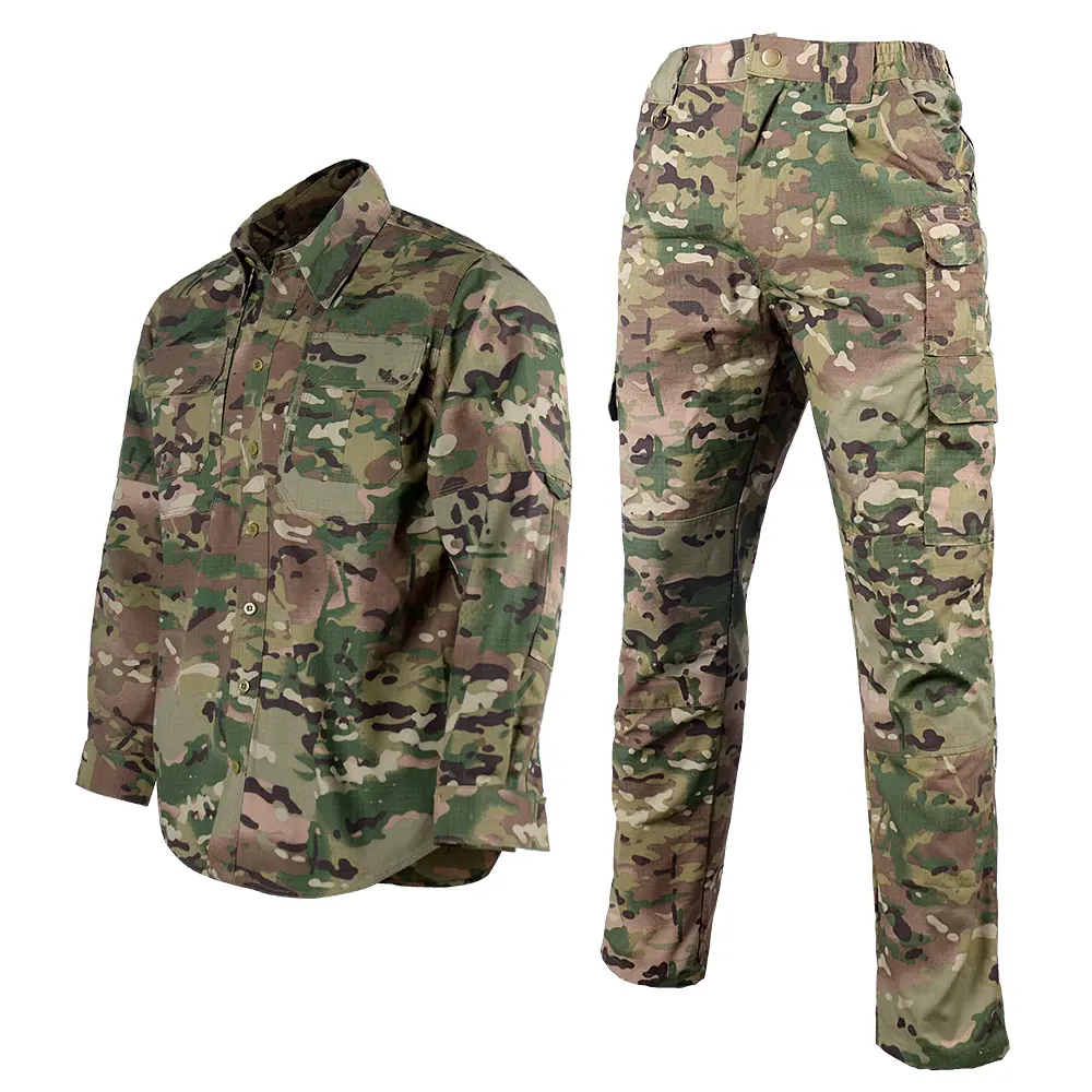 Uniforme de combate Uniforme táctico de camuflaje de manga larga Ropa de trabajo de camuflaje al aire libre para hombres