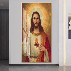 卧室装饰壁画海报和壁画耶稣基督水晶瓷画卧室装饰