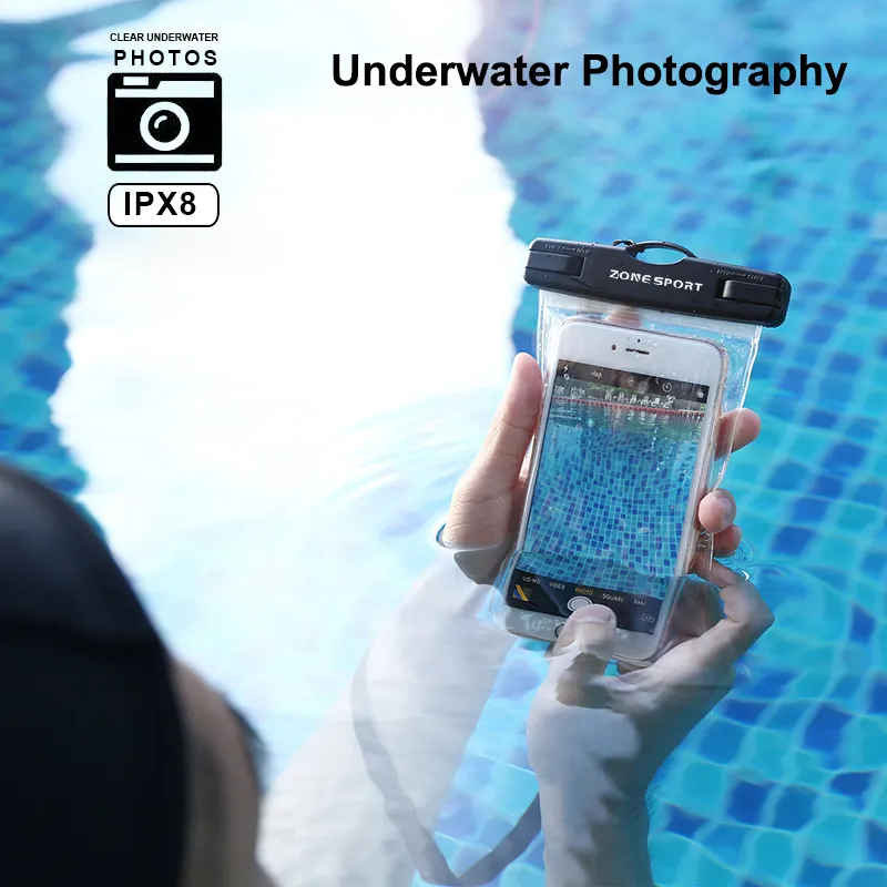 Evrensel temizle Pvc su geçirmez yüzmek cep telefonu çantası su geçirmez cep telefonu kılıfı tüm modeller için