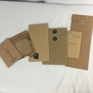 Benutzer definierte recycelbare Knopfs chnur Mailing Umschlag Schnur Umschlag Knopf Schnur Krawatte Umschläge 9x12 Zoll und jede Größe - Product Image 1