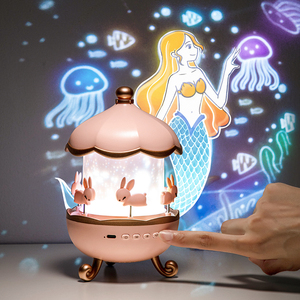 人気のキッズギフトクリエイティブランプLEDかわいいバニースカイプロジェクション星雲プロジェクターキッズナイトライト用スタープロジェクター