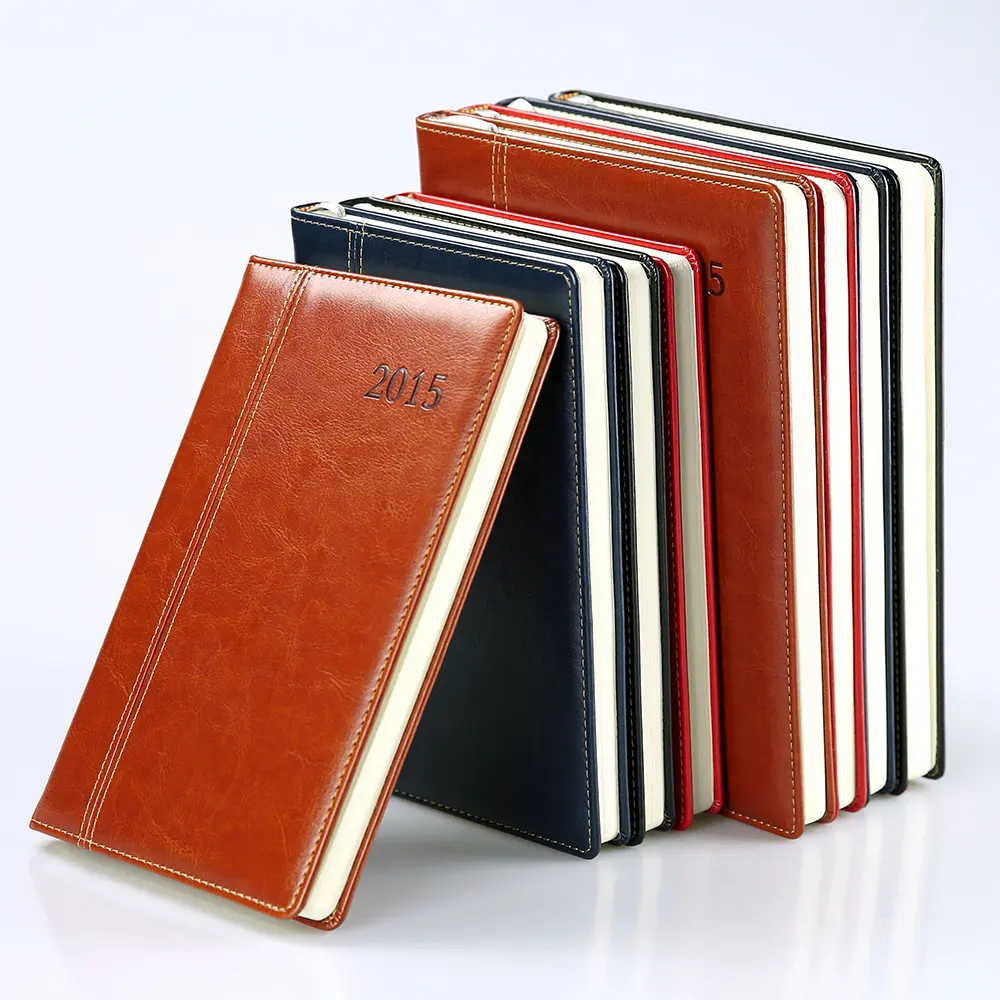Cuaderno de cuero PU de buena calidad, Impresión de diario personalizado para cuaderno de diario de tapa dura estacionario