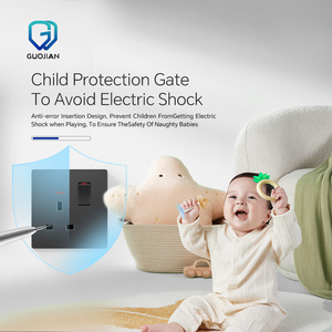 Enchufe de interruptor estándar de Arabia Saudita, se acepta personalizado, 1 Gang, 5 pines, interruptor de enchufe multifuncional, enchufe de interruptor de pared 16A