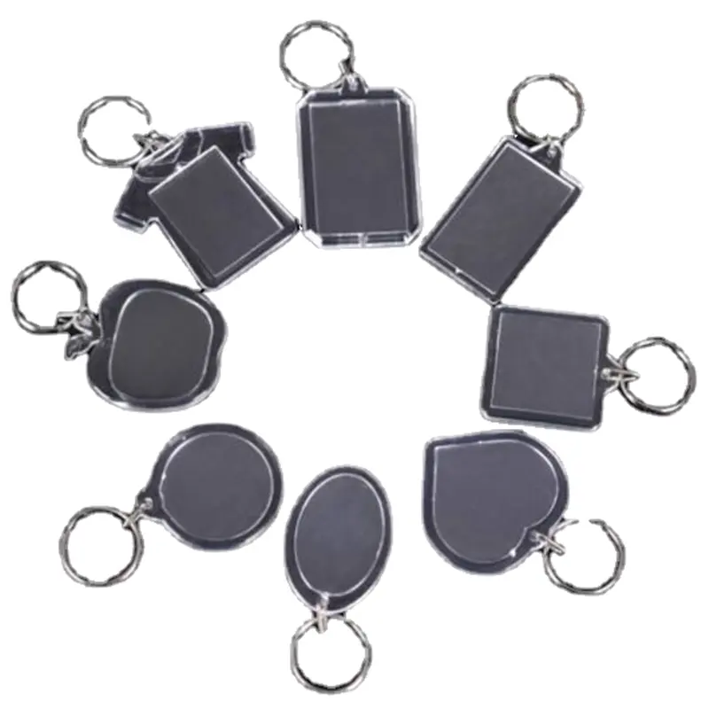 Mini-Fotoalbum Schlüssel bund Herz Rechteck Kleidung transparente Bild einfügen leere Schlüssel anhänger Acryl rahmen
