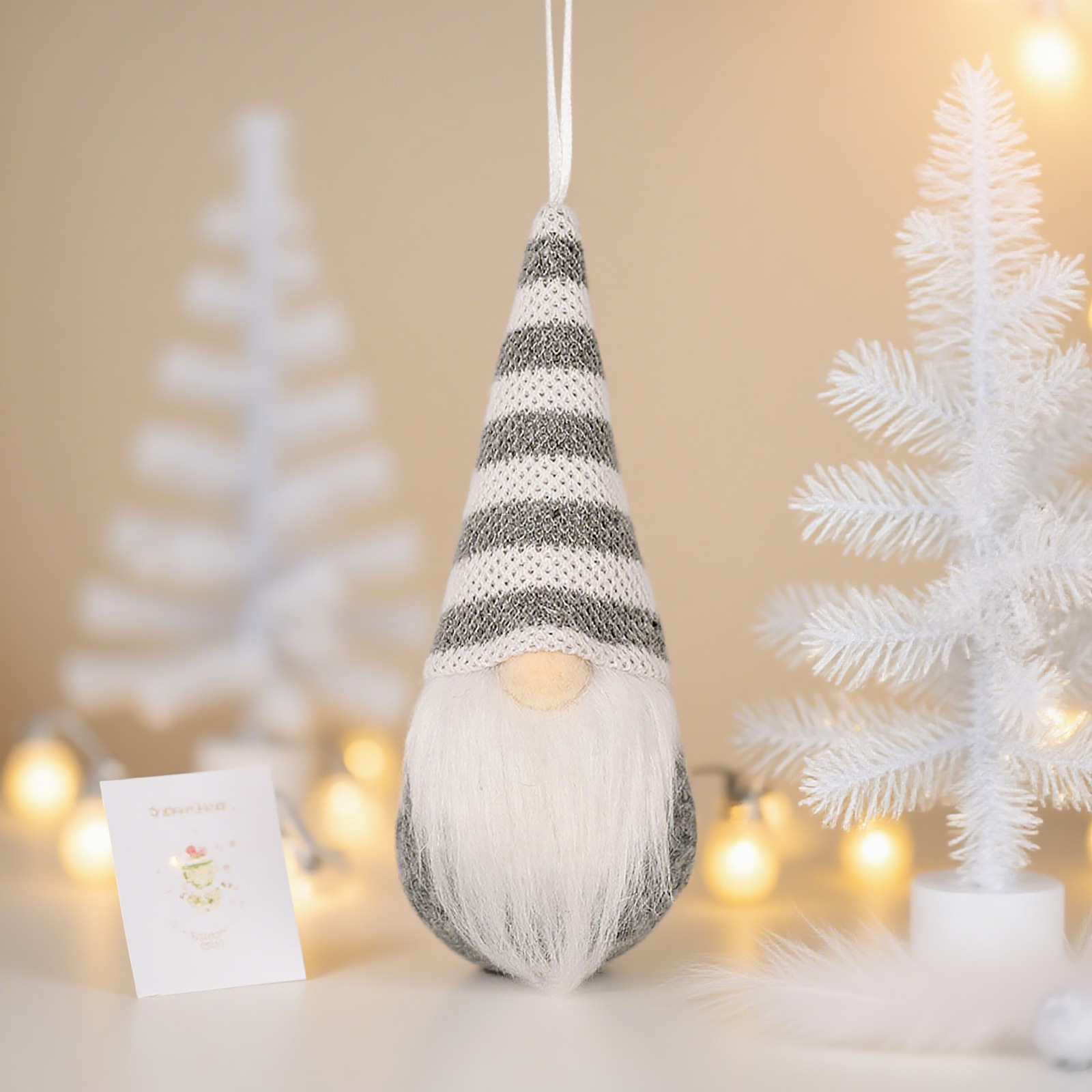 Small knitted pendant gray b