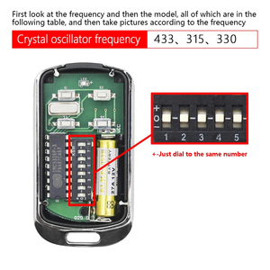 Telecomando universale con codice 5326 433MHz/330MHz porta garage chiave con telecomando a 2 pulsanti - Product Image 5