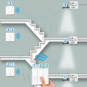 433 MHz kablosuz duvar anahtarı AC 110V 220V ışık anahtarı modülü uzaktan kumanda ev lambası Fan LED ampul - Product Image 2
