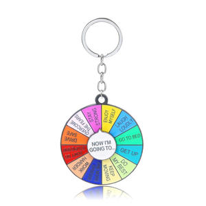 What to <strong>Eat</strong> Keychain Custom Food Choice Rotatable Spinner Brooches Lapel Badges Fun Metal Keychain - Product Image 3
