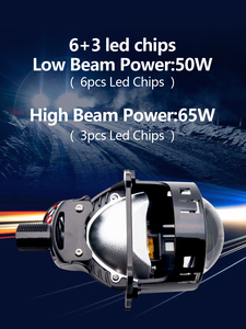 3インチバイLEDレンズ50Wロービーム65Wハイビーム12VカーLEDプロジェクターヘッドライト - Product Image 4