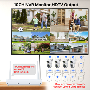 4MP Wifi exterior inalámbrico IP CCTV seguridad doble lente sistema de cámara Digital 4ch 8ch Ptz detección de movimiento Video NVR Kit - Product Image 3