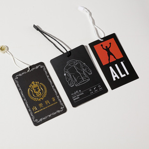 Etiquetas colgantes con cuerda para ropa al por mayor, ropa pequeña personalizada, logotipo de papel reciclado de buena calidad - Product Image 6