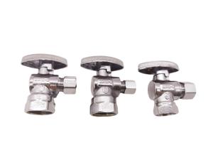黄铜角阀1/2 “FIP X 3/8” OD COMP CP，用于水/燃气管道系统的无铅防腐 (ISO 9001认证)