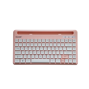 Nueva llegada multifunción portátil ordenador Tablet teclado inalámbrico Mini 84-tecla teclado inalámbrico con soporte incorporado