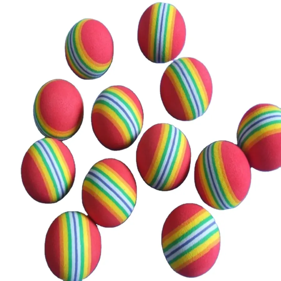 Renkli özel Logo renkli 42mm çizgili topları Eva kabarık egzersiz çocuklar oyun topları