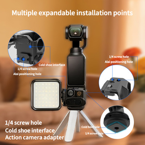 Pocket 3 lồng kim loại video cho DJI OSMO lạnh Giày 1/4 vít lỗ hành động phụ kiện máy ảnh bảo vệ khung thả trường hợp chất lượng - Product Image 3