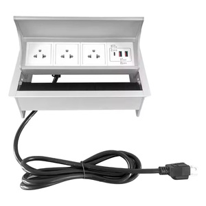KLASS Pre-wired Style <strong>UK</strong>/US/AU/EU/Universal Power Office Desk <strong>Mounted</strong> Pop up Desktop Socket With USB - Product Image 1